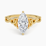 Celtic Love Knot Ring Yellow Gold 18k Marquise Engagement Ring