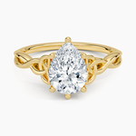 Celtic Love Knot Ring Yellow Gold 18k Pear Engagement Ring