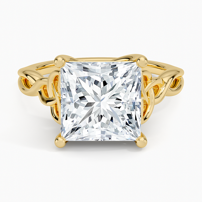 Celtic Love Knot Ring Yellow Gold 18k Princess Engagement Ring