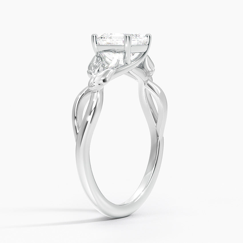 Budding Willow Solitaire Ring Platinum Asscher Engagement Ring