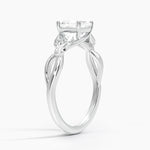 Budding Willow Solitaire Ring Platinum Asscher Engagement Ring