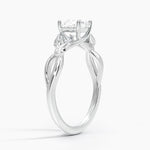 Budding Willow Solitaire Ring Platinum Cushion Engagement Ring