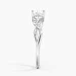 Budding Willow Solitaire Ring Platinum Cushion Engagement Ring