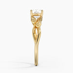 Budding Willow Solitaire Ring Yellow Gold 18k Cushion Engagement Ring