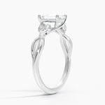 Budding Willow Solitaire Ring Platinum Emerald Engagement Ring