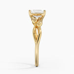 Budding Willow Solitaire Ring Yellow Gold 18k Emerald Engagement Ring