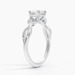 Budding Willow Solitaire Ring Platinum Heart Engagement Ring