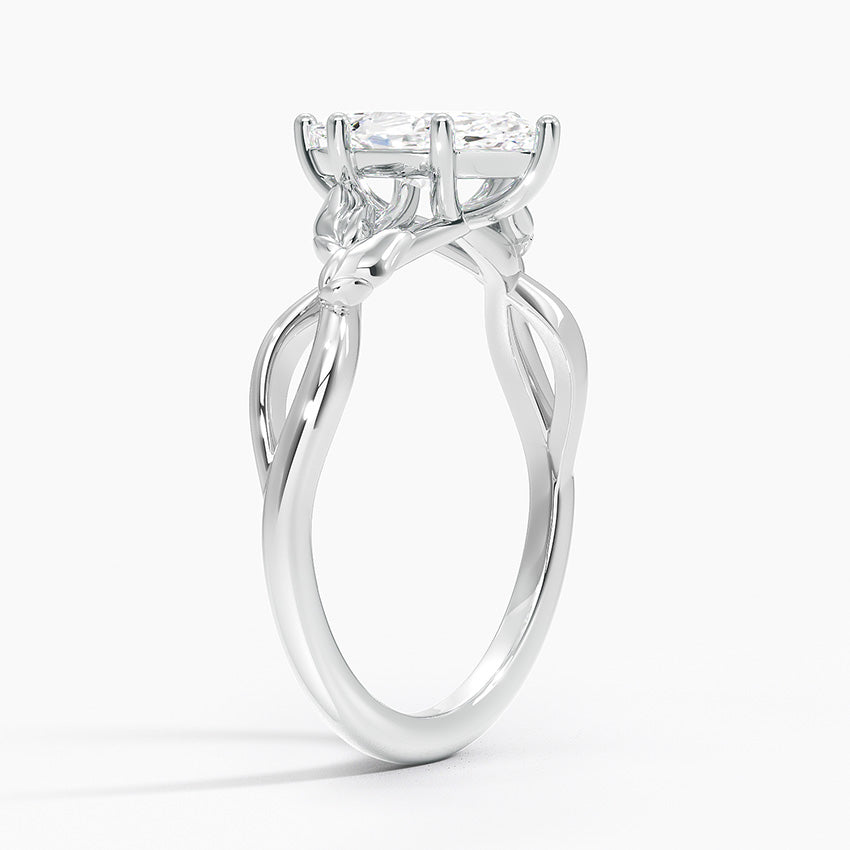 Budding Willow Solitaire Ring Platinum Marquise Engagement Ring