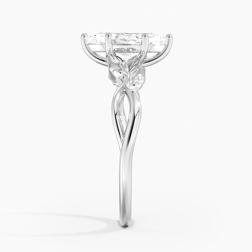 Budding Willow Solitaire Ring Platinum Marquise Engagement Ring