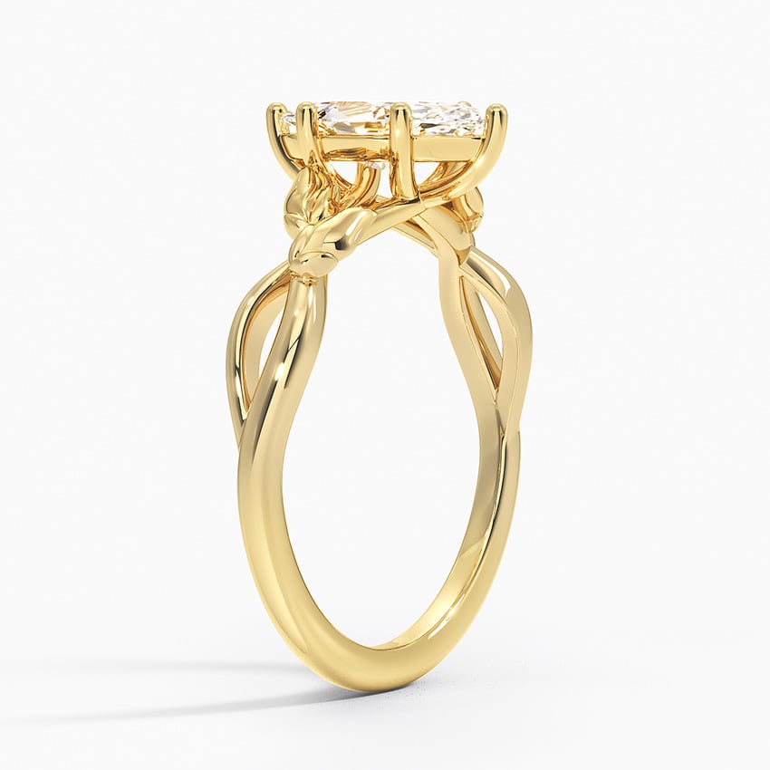 Budding Willow Solitaire Ring Yellow Gold 18k Marquise Engagement Ring