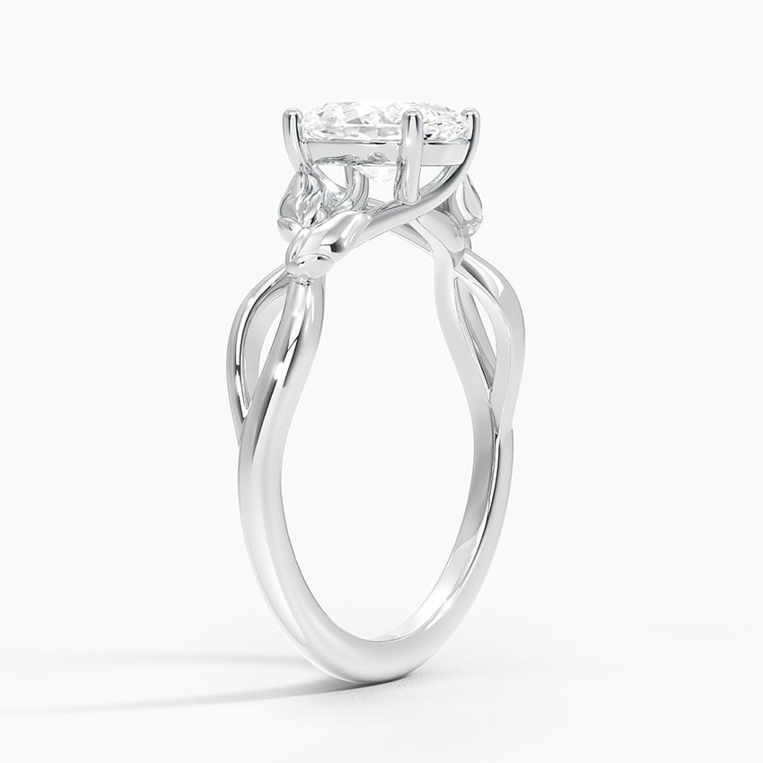 Budding Willow Solitaire Ring Platinum Oval Engagement Ring