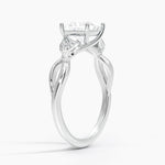 Budding Willow Solitaire Ring Platinum Princess Engagement Ring