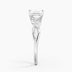 Budding Willow Solitaire Ring Platinum Princess Engagement Ring