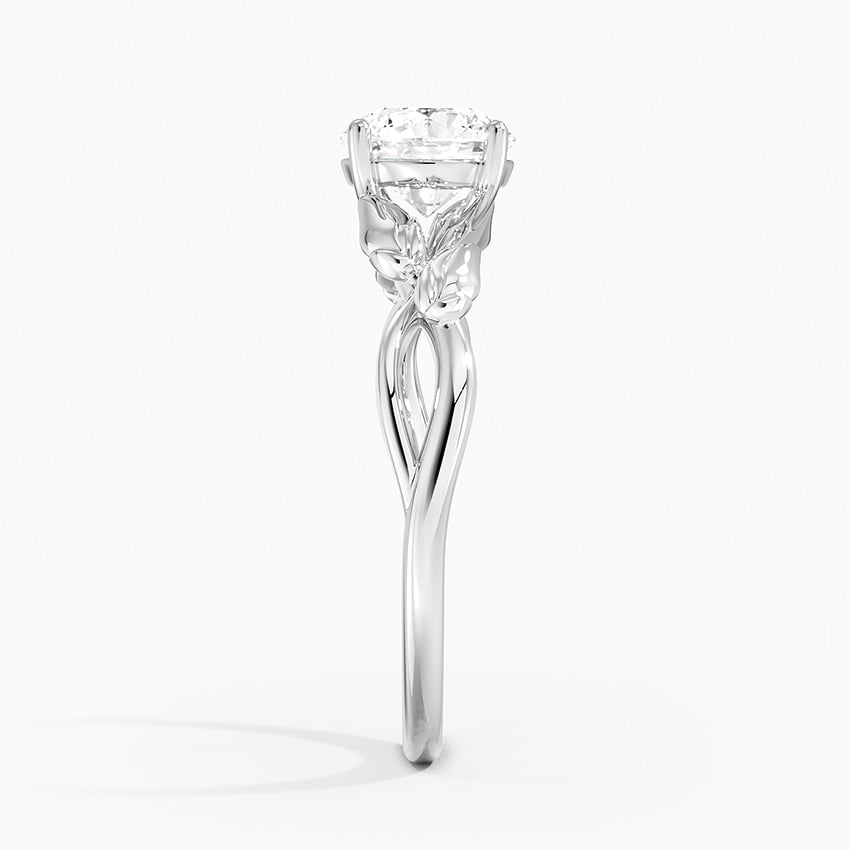 Budding Willow Solitaire Ring Platinum Round Engagement Ring
