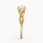 Budding Willow Solitaire Ring Yellow Gold 18k Round Engagement Ring