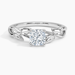Budding Willow Solitaire Ring Platinum Cushion Engagement Ring