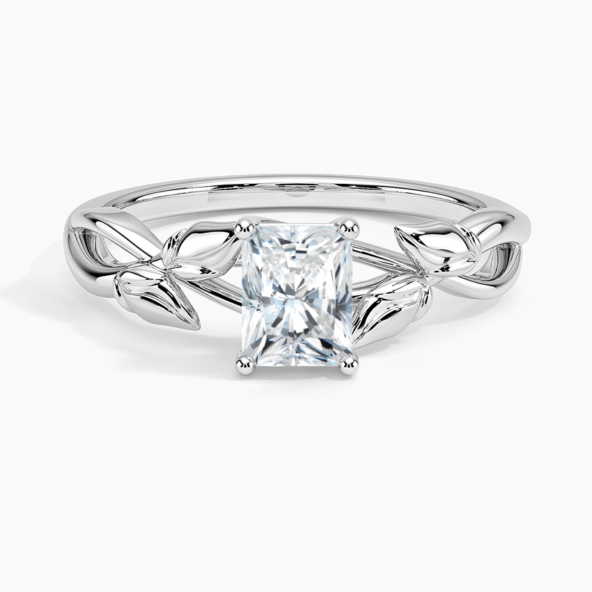 Budding Willow Solitaire Ring Platinum Radiant Engagement Ring