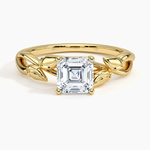 Budding Willow Solitaire Ring Yellow Gold 18k Asscher Engagement Ring