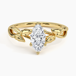 Budding Willow Solitaire Ring Yellow Gold 18k Marquise Engagement Ring