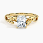 Budding Willow Solitaire Ring Yellow Gold 18k Radiant Engagement Ring
