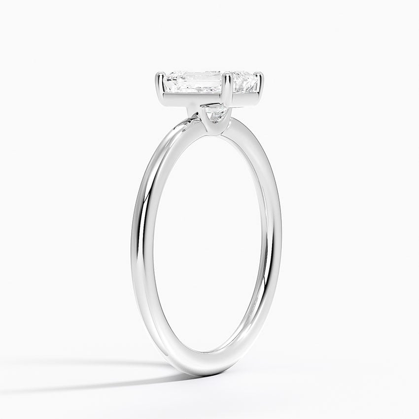 Gwen Perfect Fit Solitaire Ring Platinum Emerald Engagement Ring