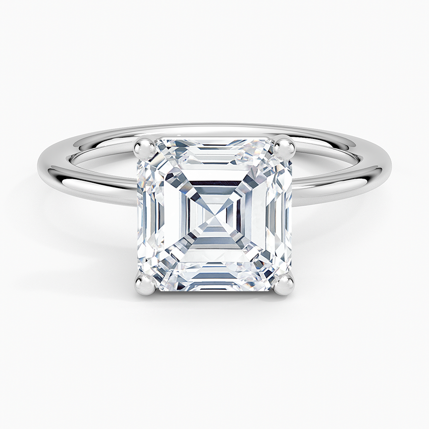 Gwen Perfect Fit Solitaire Ring Platinum Asscher Engagement Ring