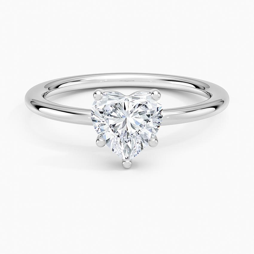 Gwen Perfect Fit Solitaire Ring Platinum Heart Engagement Ring