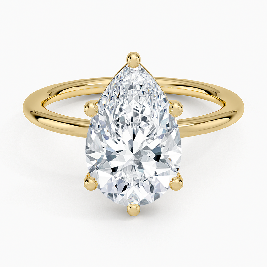 Gwen Perfect Fit Solitaire Ring Yellow Gold 18k Pear Engagement Ring