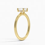 Gwen Perfect Fit Hidden Halo Diamond Ring Yellow Gold 18k Asscher Engagement Ring