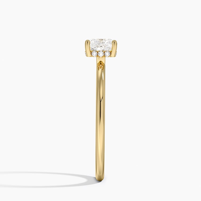 Gwen Perfect Fit Hidden Halo Diamond Ring Yellow Gold 18k Cushion Engagement Ring