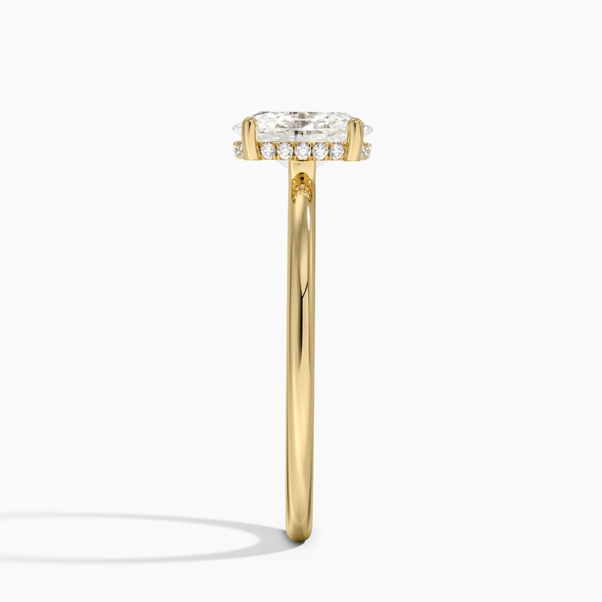 Gwen Perfect Fit Hidden Halo Diamond Ring Yellow Gold 18k Oval Engagement Ring