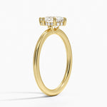 Gwen Perfect Fit Hidden Halo Diamond Ring Yellow Gold 18k Pear Engagement Ring