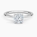 Gwen Perfect Fit Hidden Halo Diamond Ring Platinum Cushion Engagement Ring