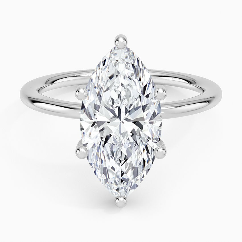 Gwen Perfect Fit Hidden Halo Diamond Ring Platinum Marquise Engagement Ring
