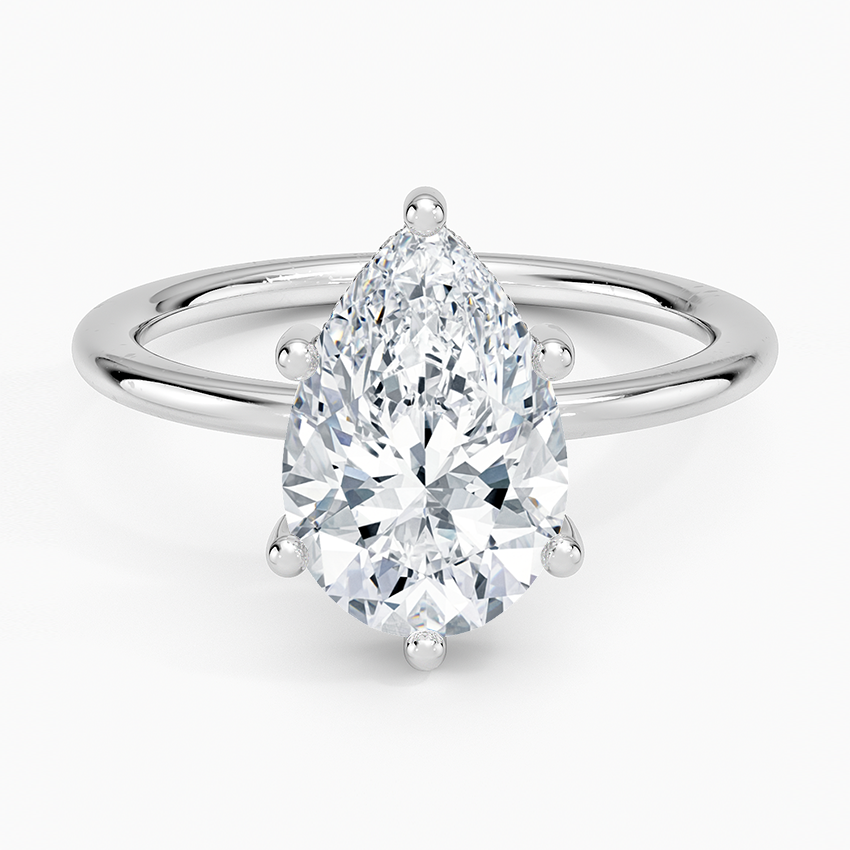 Gwen Perfect Fit Hidden Halo Diamond Ring Platinum Pear Engagement Ring