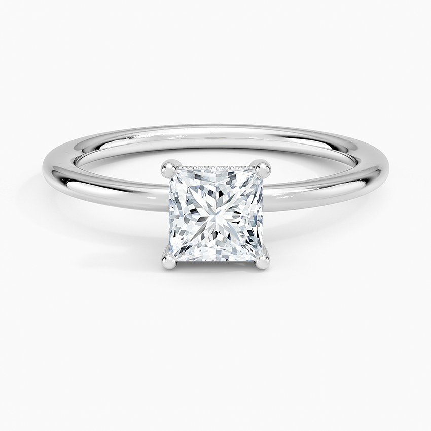 Gwen Perfect Fit Hidden Halo Diamond Ring Platinum Princess Engagement Ring