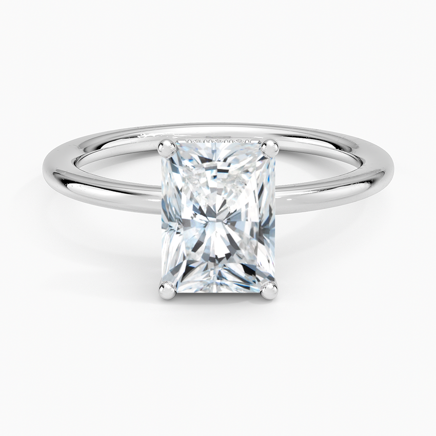 Gwen Perfect Fit Hidden Halo Diamond Ring Platinum Radiant Engagement Ring