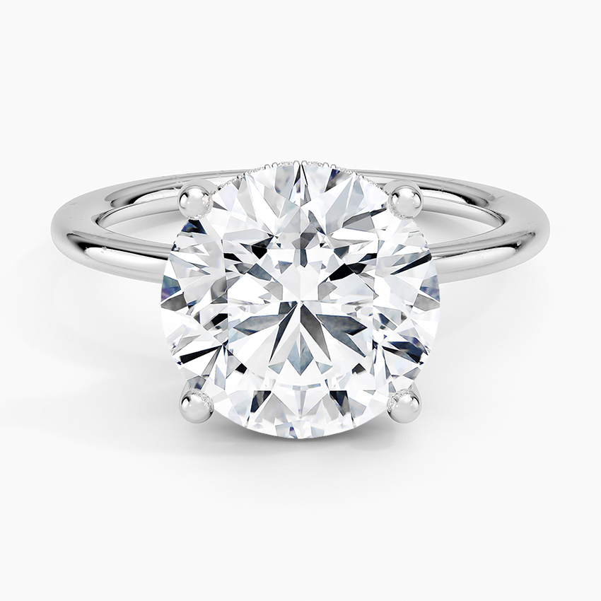 Gwen Perfect Fit Hidden Halo Diamond Ring Platinum Round Engagement Ring