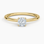 Gwen Perfect Fit Hidden Halo Diamond Ring Yellow Gold 18k Cushion Engagement Ring