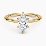 Gwen Perfect Fit Hidden Halo Diamond Ring Yellow Gold 18k Marquise Engagement Ring