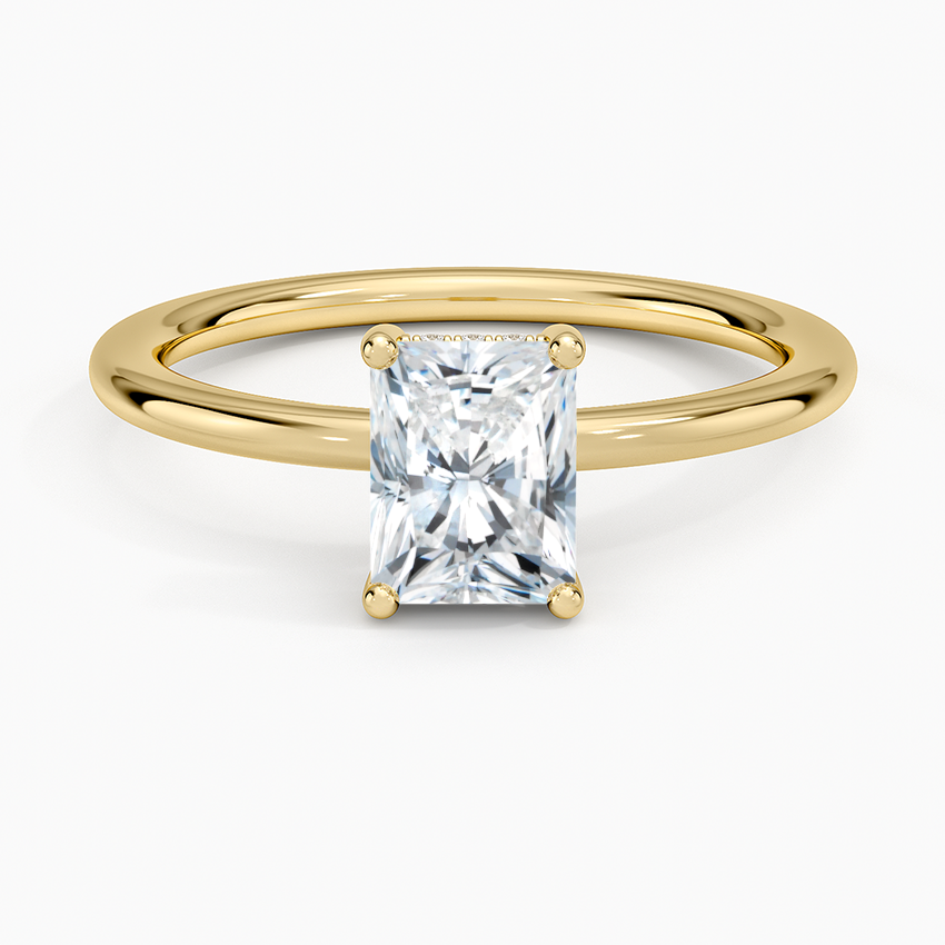 Gwen Perfect Fit Hidden Halo Diamond Ring Yellow Gold 18k Radiant Engagement Ring