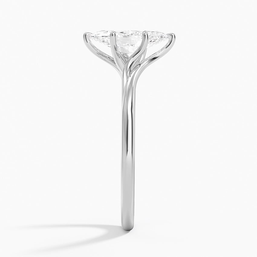 Delilah Twist Solitaire Ring Platinum Marquise Engagement Ring