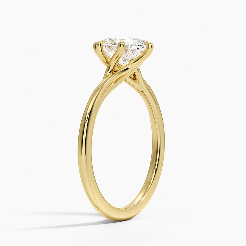 Delilah Twist Solitaire Ring Yellow Gold 18k Oval Engagement Ring