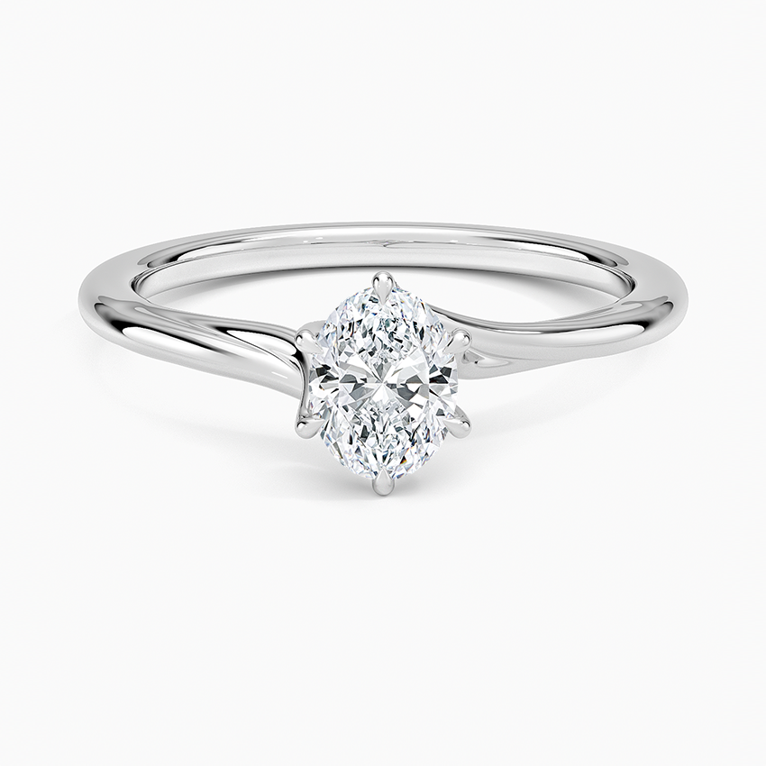 Delilah Twist Solitaire Ring Platinum Oval Engagement Ring