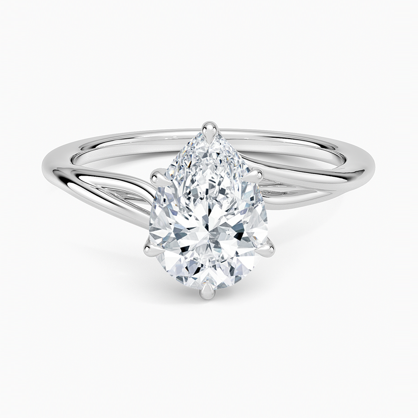 Delilah Twist Solitaire Ring Platinum Pear Engagement Ring