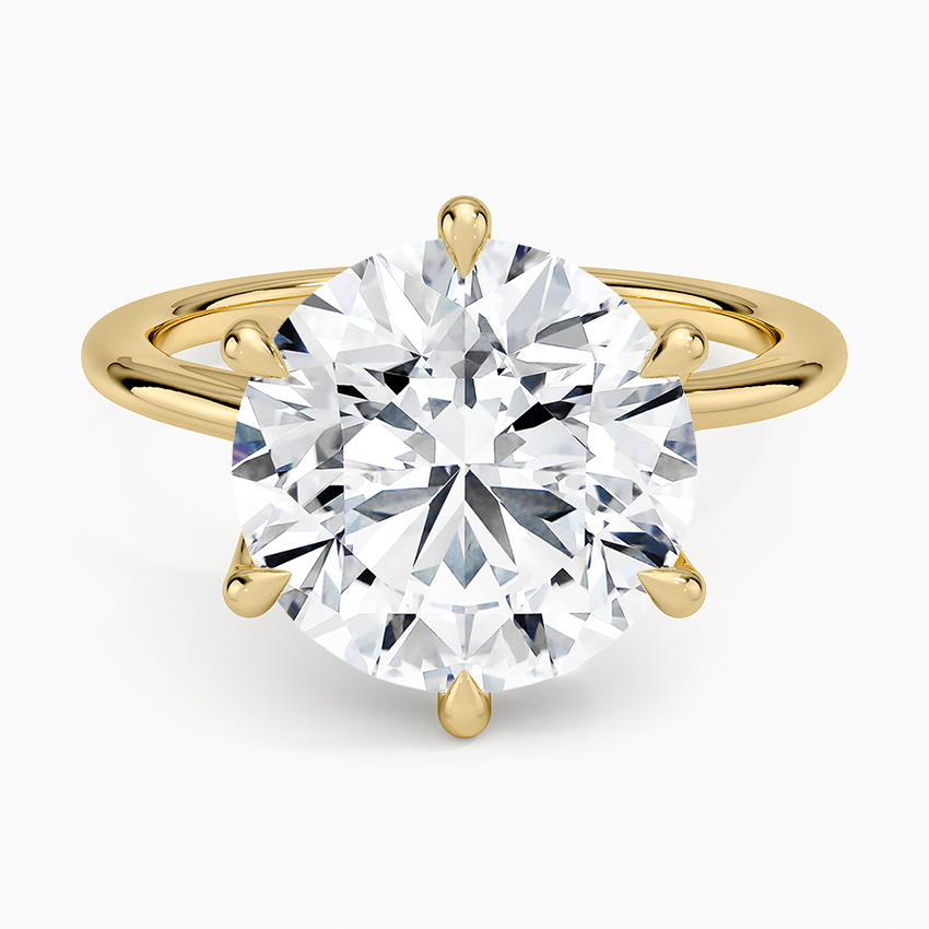 Delilah Twist Solitaire Ring Yellow Gold 18k Round Engagement Ring