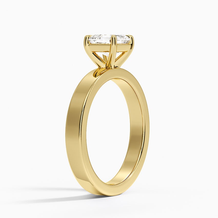 Peyton 3mm Solitaire Ring Yellow Gold 18k Asscher Engagement Ring