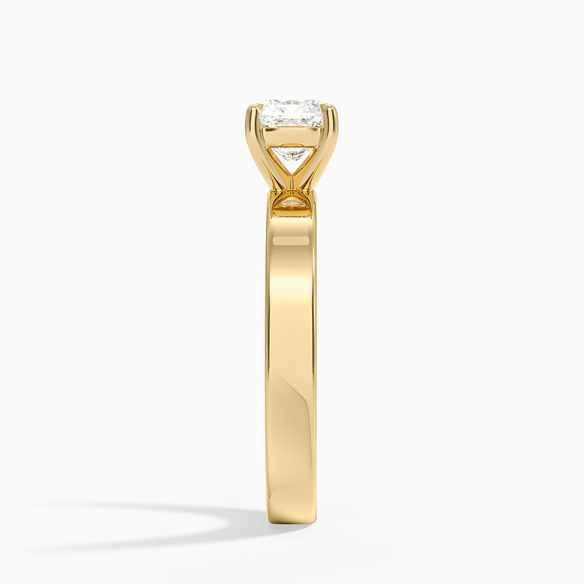 Peyton 3mm Solitaire Ring Yellow Gold 18k Cushion Engagement Ring