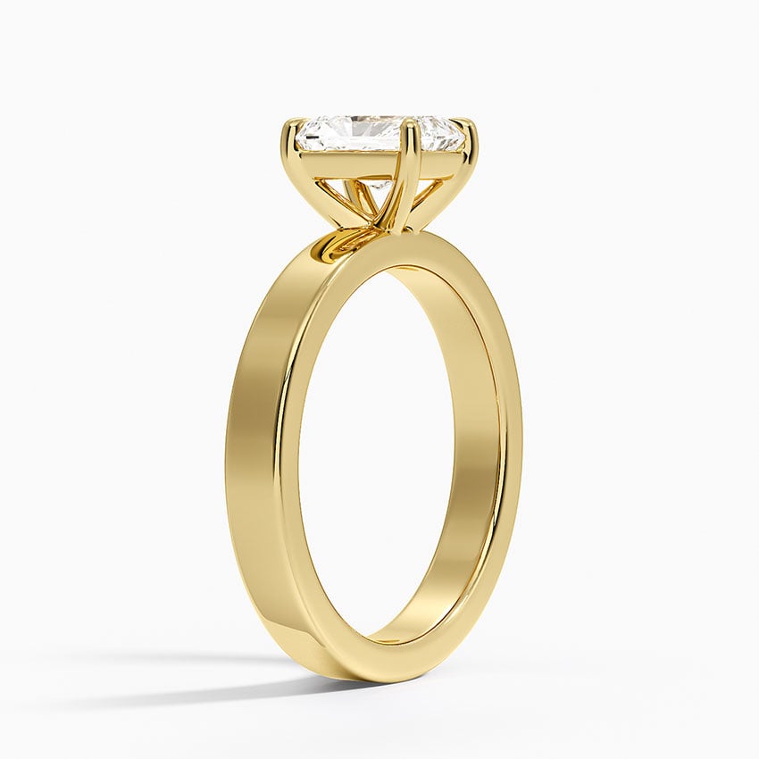 Peyton 3mm Solitaire Ring Yellow Gold 18k Radiant Engagement Ring