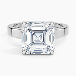 Peyton 3mm Solitaire Ring Platinum Asscher Engagement Ring
